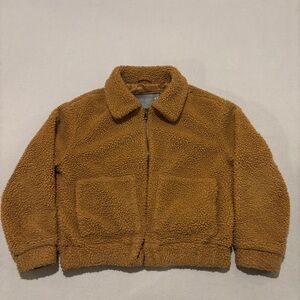 Bagatelle NYC Sherpa Jacket Size Medium Brown Full Zip Fall Chic Outdoor